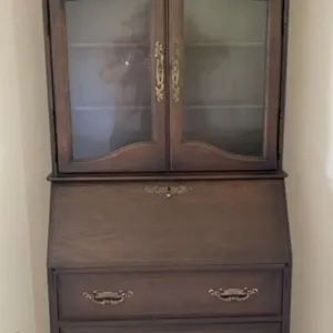 Mahogany Drop Front Secretary Cabinet