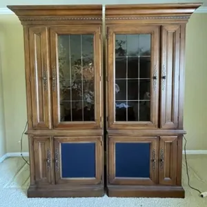 2 pc Lighted Curio Cabinets