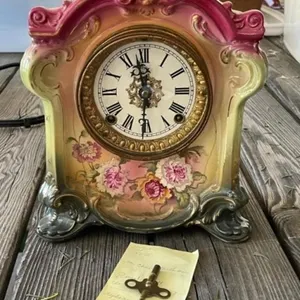 Ansonia China Clock with Key