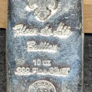 Ten Troy Ounce Silver Bar By ISO Mint
