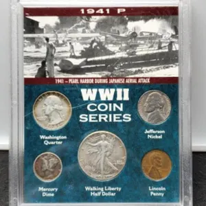 1941 5 Coin Year Set In WW2 Display