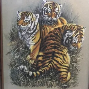 RD Gellion Print Tiger Cubs 22 x 26 inches