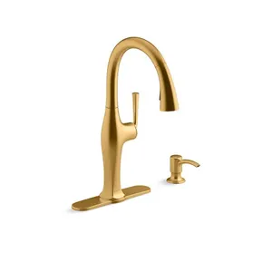 Sundae Brushed Brass Kitchen Faucet