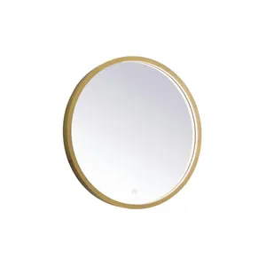 Round LED Bathroom Vanity Mirror Brass