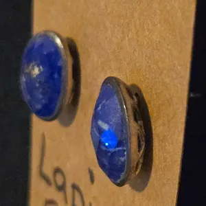 Blue Stone Faceted Earrings