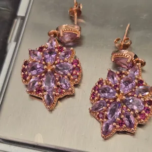 Red & Purple Gemstone Earrings