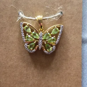 Green Gemstone Butterfly Pendant