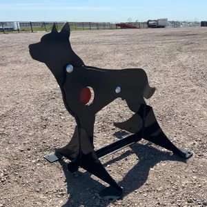 AR500 Steel Coyote Shooting Target with Heart Flapper