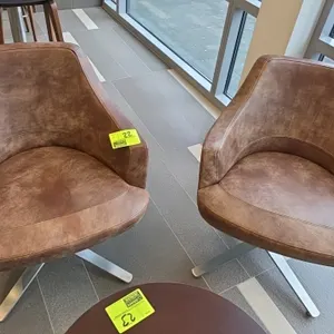 Cumberland leather metal base swivel chairs