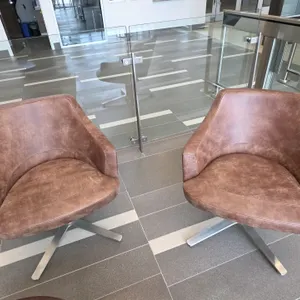 Cumberland leather metal base swivel chairs