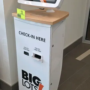 Imageholders model: shell15+, Badge scanner and label printer kiosk, 120V