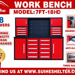2026 Suihe NWB-H18DR-7 7 ft 18-Drawer Workbench (Unused)