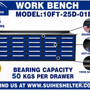 2026 Suihe NWB-25DB-10 10 ft 25-Drawer Workbench (Unused)