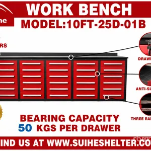 2026 Suihe NWB-25DR -10 10 ft 25-Drawer Workbench (Unused)