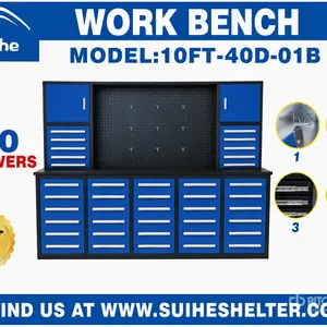 2026 Suihe NWB-H40DB-10 10 ft 40-Drawer Workbench (Unused)