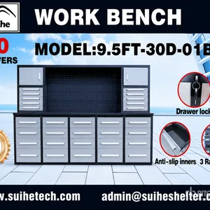2026 Suihe NWB-H30DS -9.5 9 ft 6 in 30-Drawer Workbench (Unused)