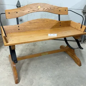 Ducks Unlimited Canada Oak and Black Metal Glider Bench, 30 1/2 x 42 x 21 1/2"