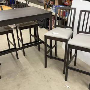 Counter Height Dining Table 47 x 31-1/2 x 41-1/2 with Four Upholstered Bar Stools