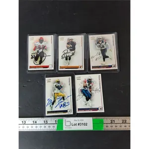 (5) Autographed Pacific CFL Cards- Marc Megna, Don Blair, Misc. Cannot Authenticate