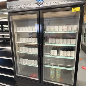 NEWTON COMMERCIAL PORTABLE GLASS FRONT BEVERAGE COOLER SAIL-GD54R-BLK-SW