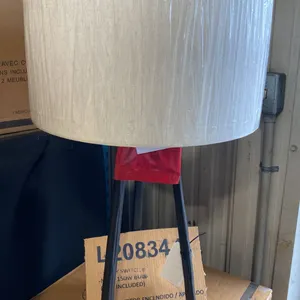 3 ASHLEY SIGNATURE DESIGN MODEL L208344. 34.75" VINTAGE INSPIRED METAL TABLE LAMPS WITH FABRIC SHADE