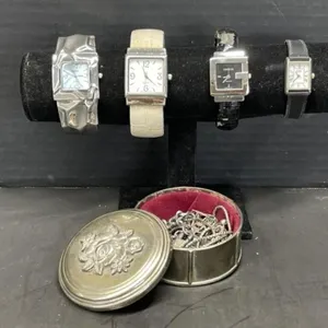Metal Lidded Trinket Dish, Costume Jewelry and
