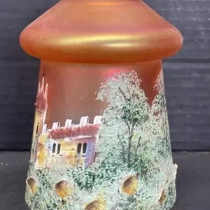 Hand Painted Glass Lampshade 6 " Tall