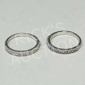10k white gold & diamond ring set - size 9