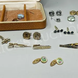 trinket box w/ assorted cufflink sets