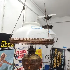 Antique hanging oil lamp