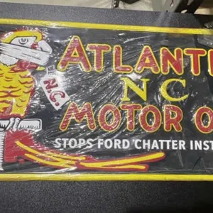 Metal Sign "Atlantic Motor Oil" 23"x11"