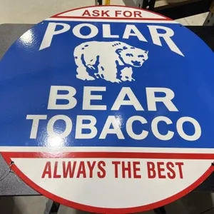 Metal Double Sided Sign "Polar Bear Tobacco"