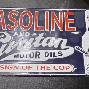 Metal Sign "Puritan Motor Oils" 23"x12"