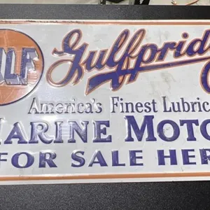 Metal Sign "Gulf Pride Oil" 28"x14"