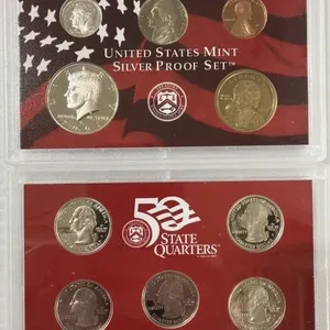 2001 SILVER PROOF SET  10 PC. 1.85 FV SILVER