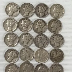 20 MERCURY DIMES 90% SILVER