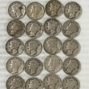 20 MERCURY DIMES 90% SILVER