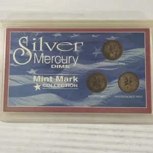 3 PCS. SILVER MERCURY DIMES MINT MARK SET