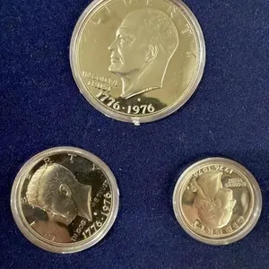SILVER BICENTENNIAL PROOF SET  3 PCS.