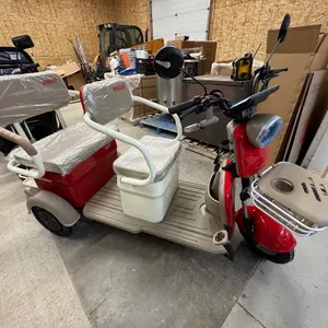 Unused Red/Beige Electric 3 Wheel Mini Golf Cart Model MGC40