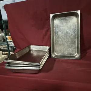 (6) Full Size 2-1/2" Deep Stainless Steel Hotel Pans - NSF Approved