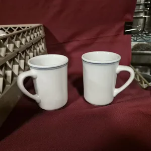 (20) 6oz Ceramic Coffee Mugs, (1) 20 Compartment Dishwasher Rack