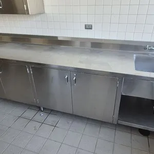 PSM Stainless Steel Counter with 1 Compartment Sink on Right with Lever Drain; 4 Doors; 2 Drawers...