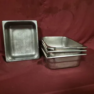(4) Half Size 4" Deep Stainless Steel Hotel Pans - NSF Approved