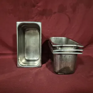 (4) Third Size 6" Deep Stainless Steel Hotel Pans - NSF Approved