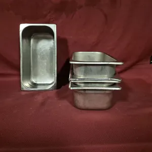 (5) Third Size 4" Deep Stainless Steel Hotel Pans - NSF Approved '