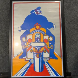 Vintage 1968 Seymour Chwast Motorcycle Poster