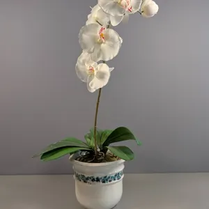 Artificial Orchid in Ceramic Planter