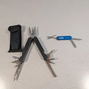 Lot of Two Multi-tool Pocket Knives with Sheath