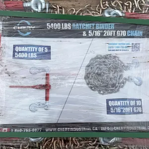 NEW/UNUSED CHERY INDUSTRIAL 10 PC 5/16" 20'L G70 CHAINS & BOOMERS